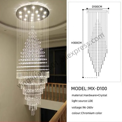 DecorBites™ Crystal Chandelier: Modern Nordic LED Pendant Light for Kitchen Living Room Staircase