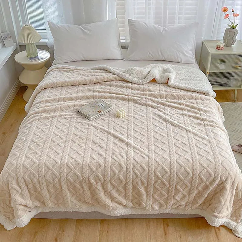 بطانية DecorBites™ من الصوف المرجاني: شال دافئ ناعم متعدد الاستخدامات لطيف على البشرة