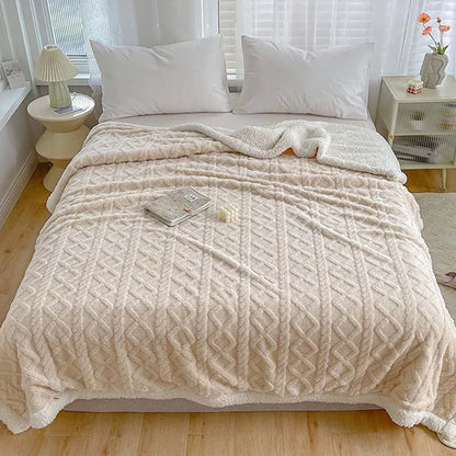 بطانية DecorBites™ من الصوف المرجاني: شال دافئ ناعم متعدد الاستخدامات لطيف على البشرة