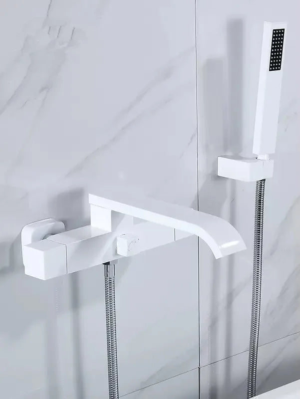 DecorBites™ Brushed Gold Wall Mounted Waterfall Bathtub Shower Set Mixer Tap