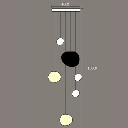 Modern Acrylic Staircase Multi-Light Pendant Chandelier