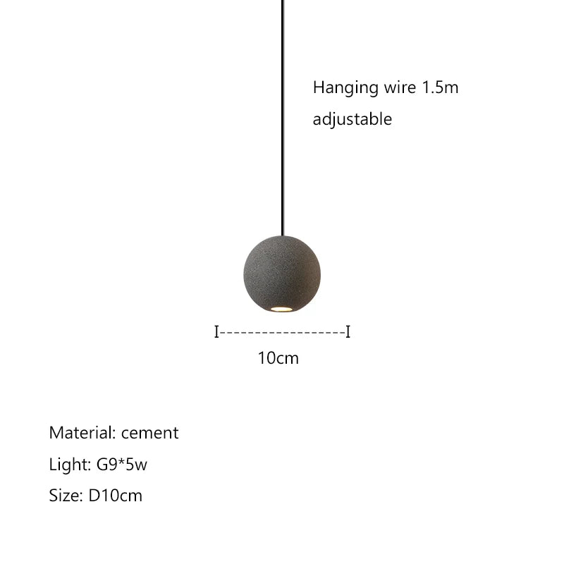 DecorBites™ Cement Planet Chandelier Hanging Lamp for Dining Room & Bedroom