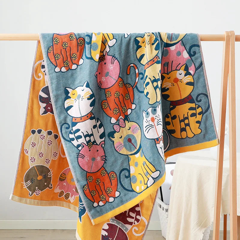 DecorBites™ Cute Cat Bath Towel - Absorbent & Quick-Drying