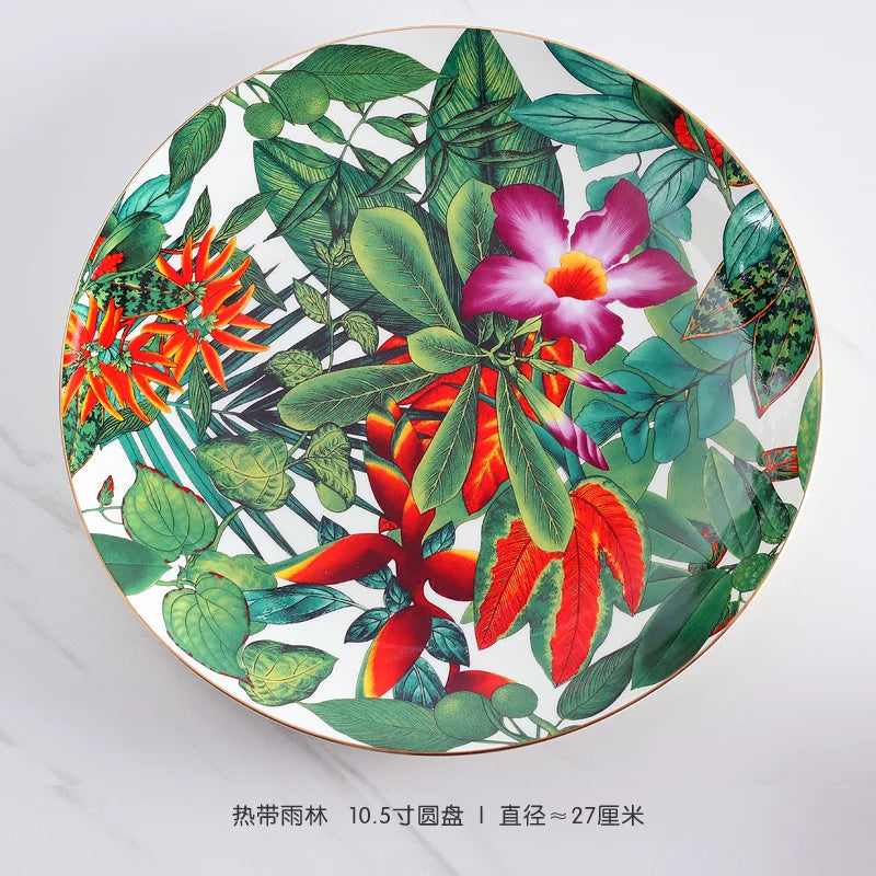 DecorBites™ Green Leaf Collection: Tableware, Plates, Coffeeware, Teaware, Saucers, Bowl, Tray