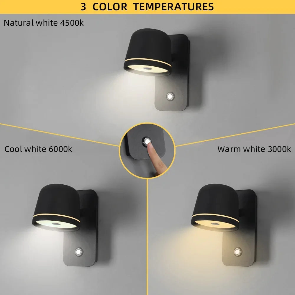 DecorBites™ LED Wall Lamp: Touch Dimmer, Adjustable 3-CCT Brightness Wall Sconce