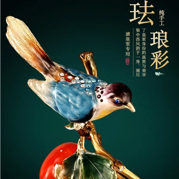 DecorBites™ Chinese Enamel Persimmon Ruyi Ornament for Living Room Wine Cabinet Décor