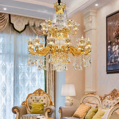 DecorBites™ Jade Crystal Chandelier - Elegant European Style Living Room Lighting