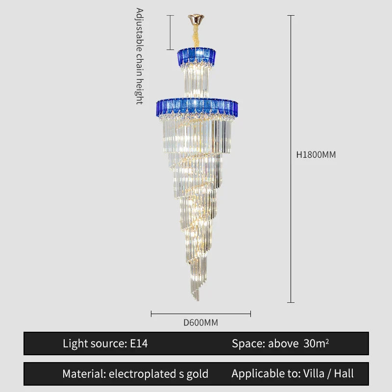 DecorBites™ Crystal Chandelier: Elegant Villa Living Room Lighting