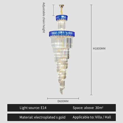 DecorBites™ Crystal Chandelier: Elegant Villa Living Room Lighting