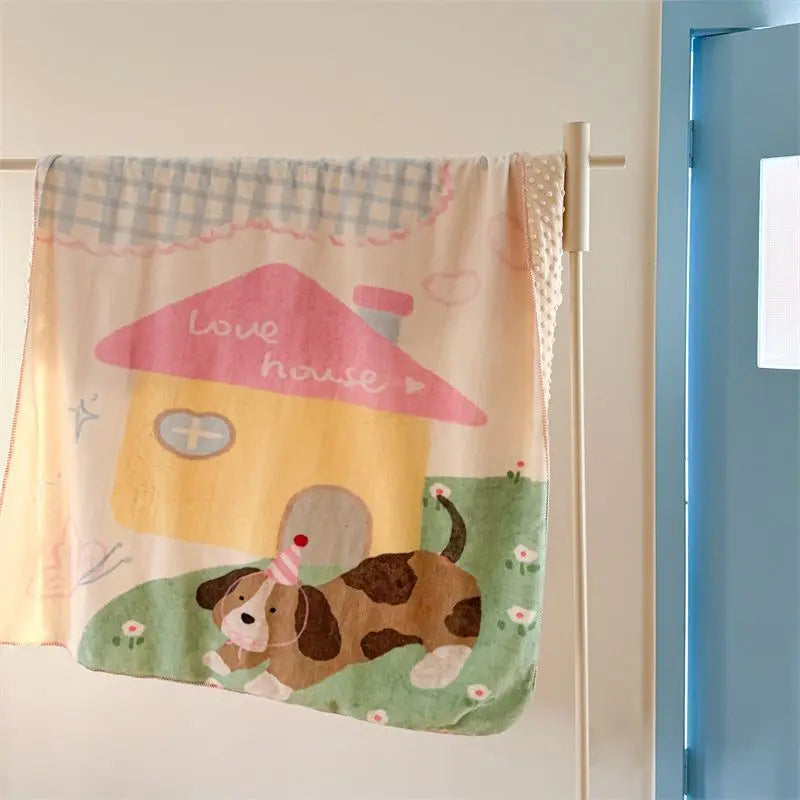 DecorBites™ Kids Cartoon Milk Velvet Nap Blanket: Soft & Warm Quilt for All Seasons