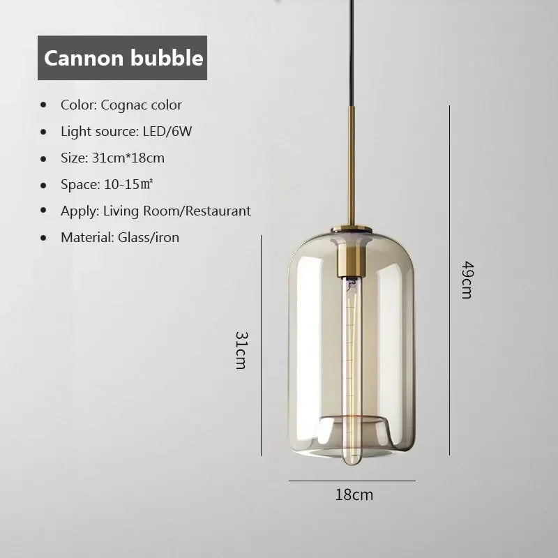 Nordic Multi-Head Glass Pendant Chandelier