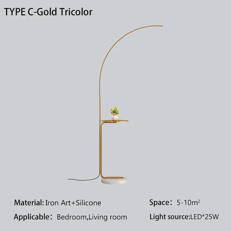 Gold C Shape Floor Lamp