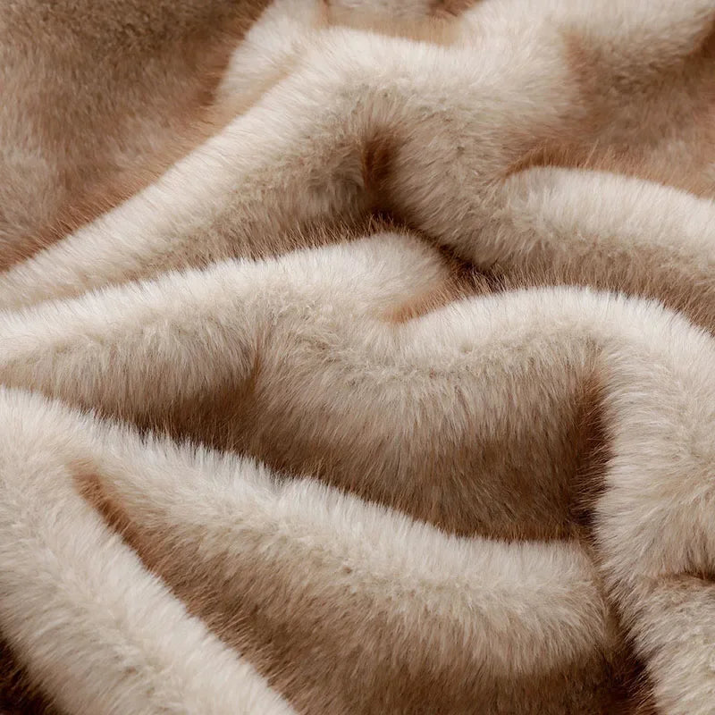 Faux Fox Plush Sofa Blanket