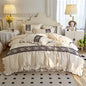 Decobites Elegant Heart Embroidery Lace Princess Wedding Bedding Set