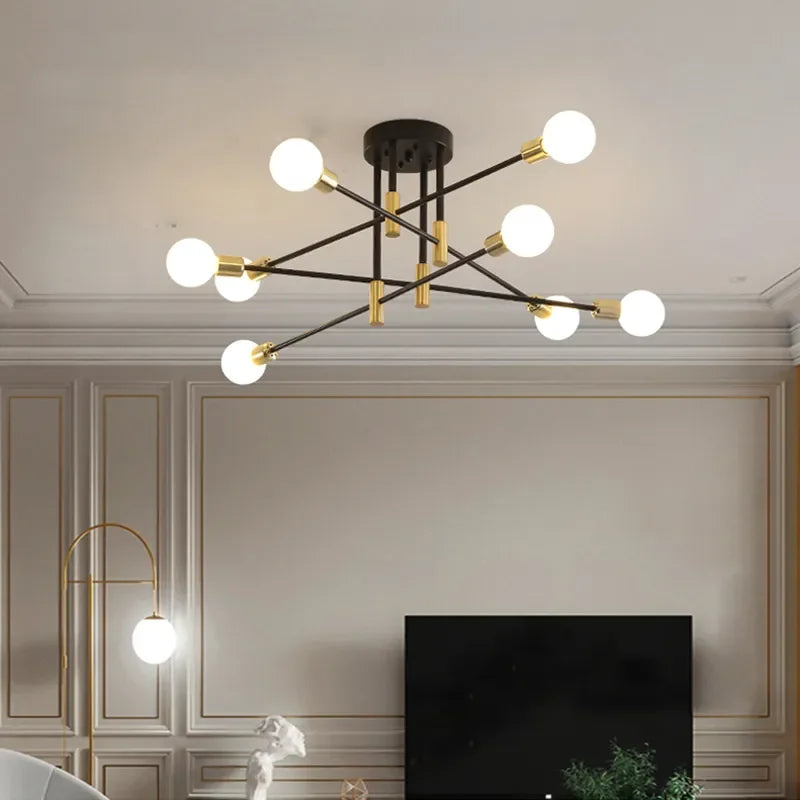 Gold Modern Ceiling Light Black-Gold Tricolor