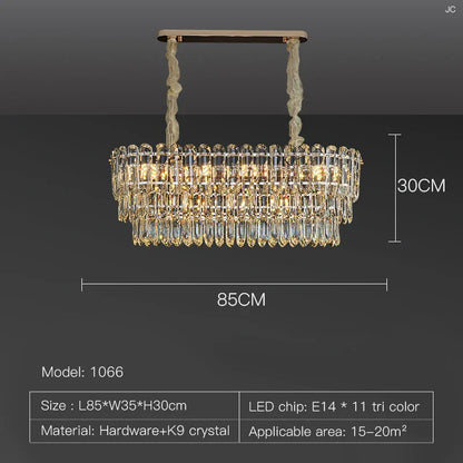 DecorBites™ Crystal Chandelier: Postmodern High-End Light Luxury for Living & Dining Rooms