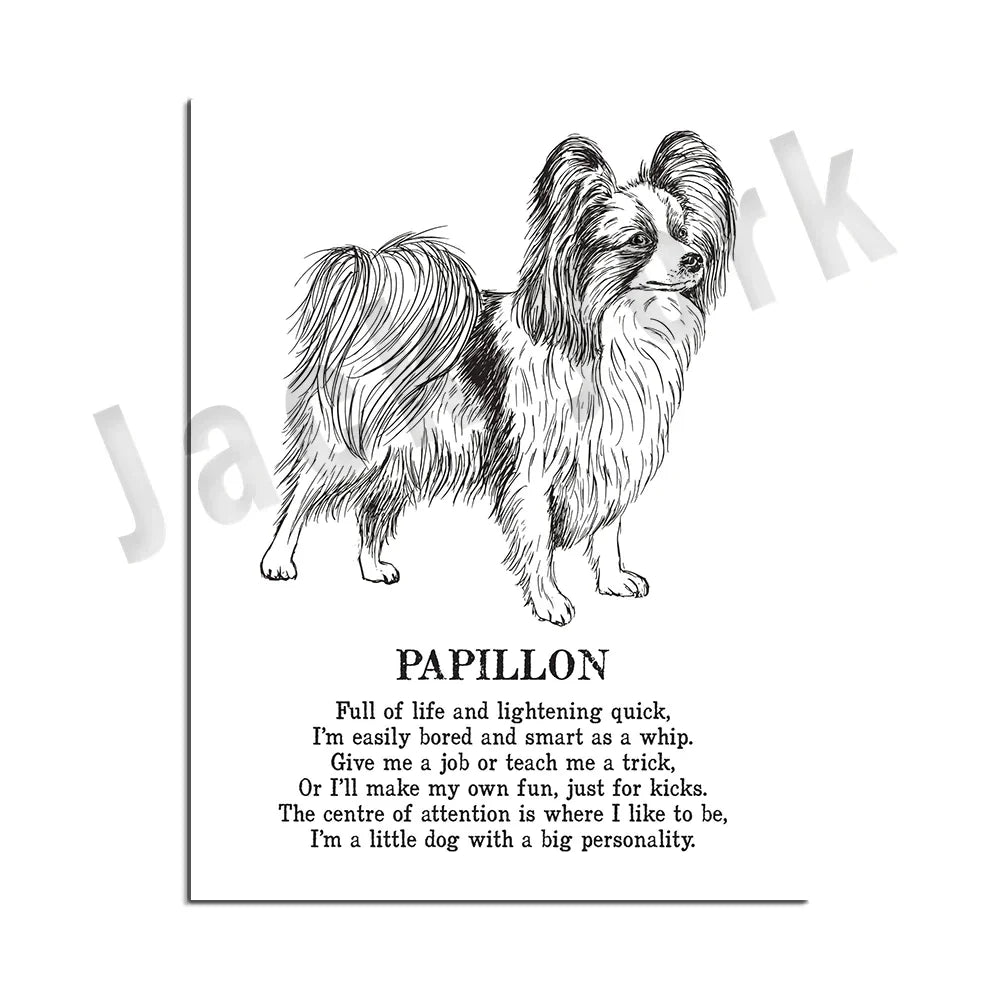 DecorBites™ Dog Breed Poster featuring Rhodesian Ridgeback, Havanese, and More