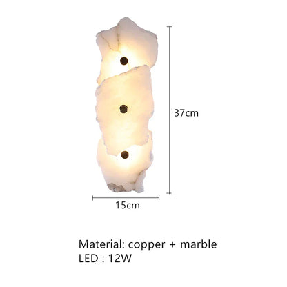 DecorBites™ Elegant Marble LED Wall Sconce, Copper Finish, Art Deco Style