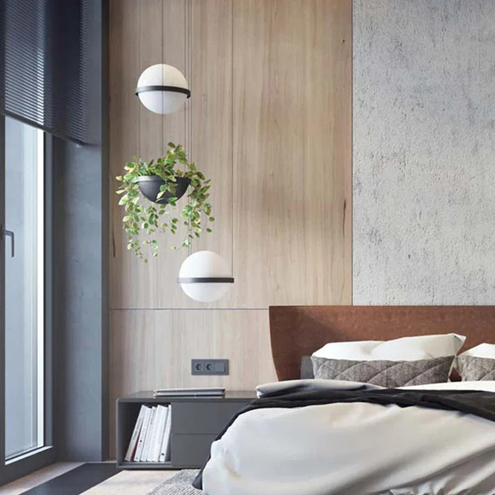 DecorBites™ مصباح معلق من نبات صناعي: مصباح معلق LED بتصميم حديقة السماء من Nordic DIY