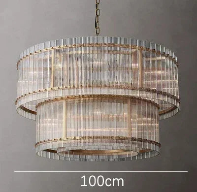 DecorBites™ Gold Double Layer Ring Crystal Pendant Light for Elegance in Every Room