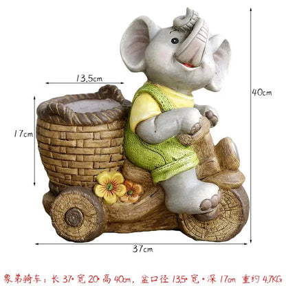 DecorBites™ Elephant Garden Decoration | Creative Animal Flower Pots for Kindergarten and Outdoor Decor