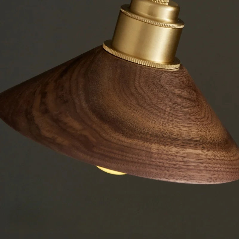 Decorbites™ Japanische LED-Hängeleuchte im Vintage-Stil aus Holz und Kupfer