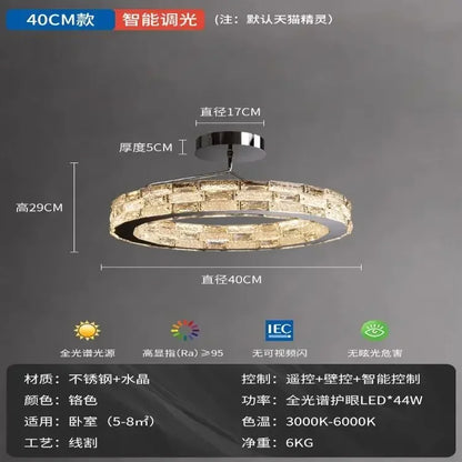 DecorBites™ Crystal Chandelier: Modern LED Ceiling Lighting for Bedroom, Living, Dining Room