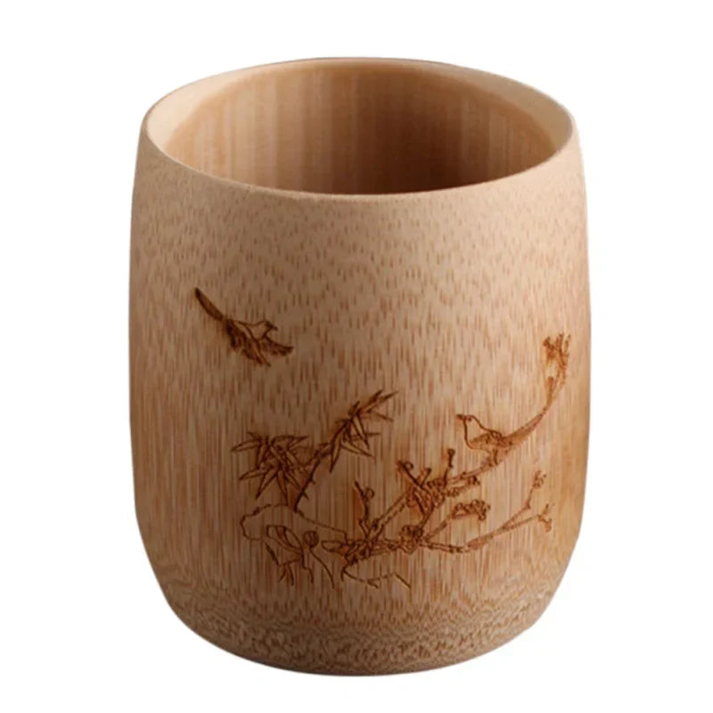 Decorbites™ Bambus-Trinkbecher-Set – Vintage-Stil Holz-Tee-Bier-Milch-Getränkeutensilien