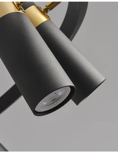 DecorBites™ مصباح LED دائري معدني أسود لغرفة المعيشة وغرفة الطعام والمطبخ وديكور البار