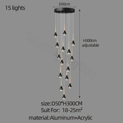 Lámpara de araña DecorBites™ Luxe Loft: Estilo nórdico moderno para sala de estar, hotel o apartamento
