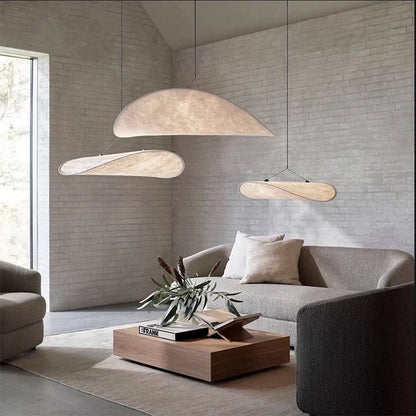 DecorBites™ Japanese Wabi-Sabi Minimalist Bedroom Chandelier - White Art Tea Room Lighting