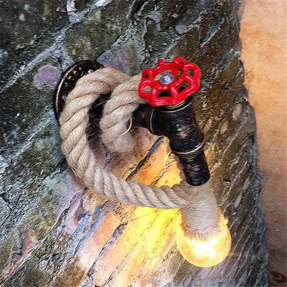 DecorBites™ Industrial Loft Hemp Rope Wall Lamp for Kitchen Living Room Bar Lighting
