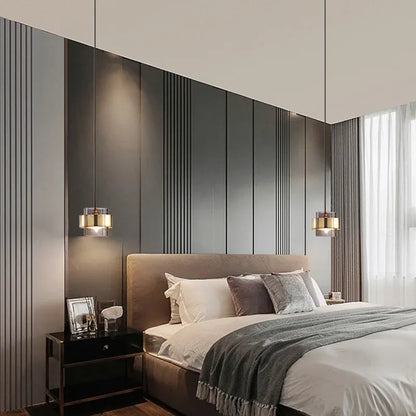 Modern Glass Pendant Light With Brass Finish