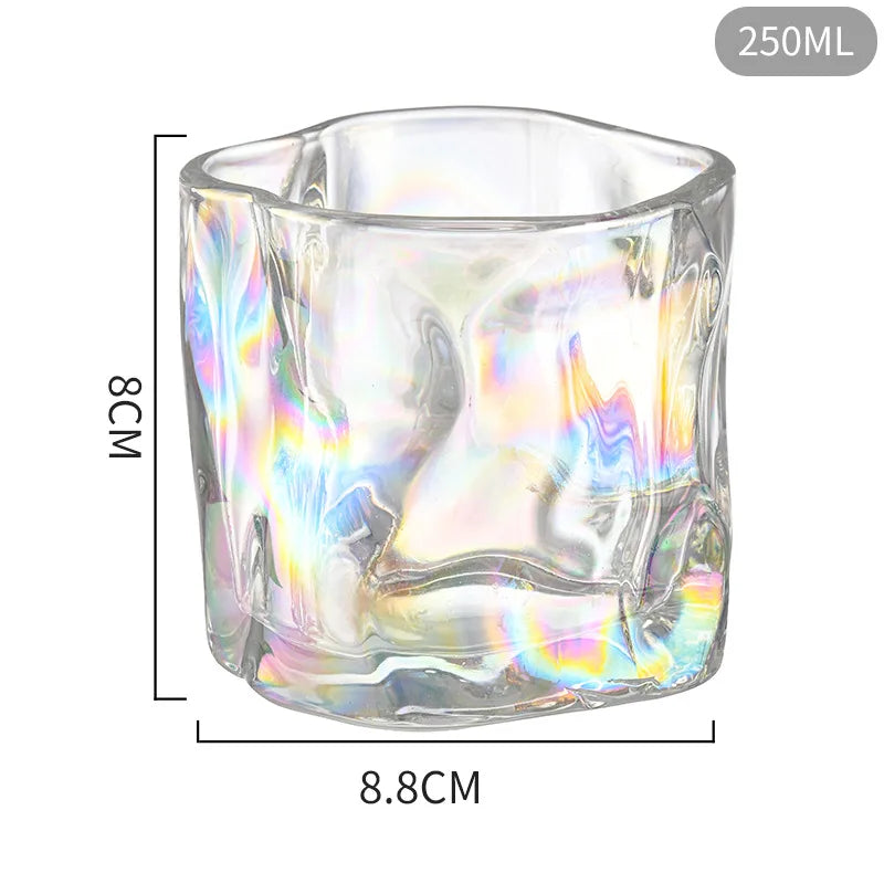 DecorBites™ Iceberg Glass Cup - 250ml Clear Irregular Shape Coffee Cup