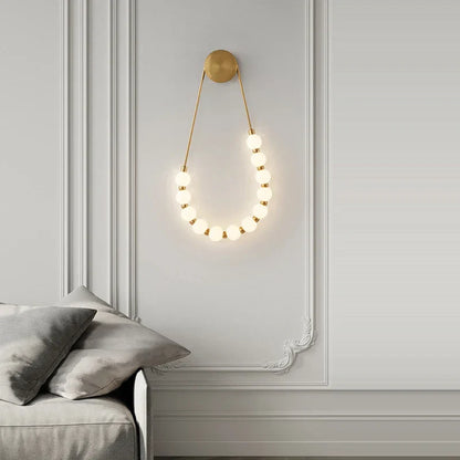 مصباح حائط على شكل قلادة LED باللون الأسود الذهبي من DecorBites™ لغرفة النوم والممر