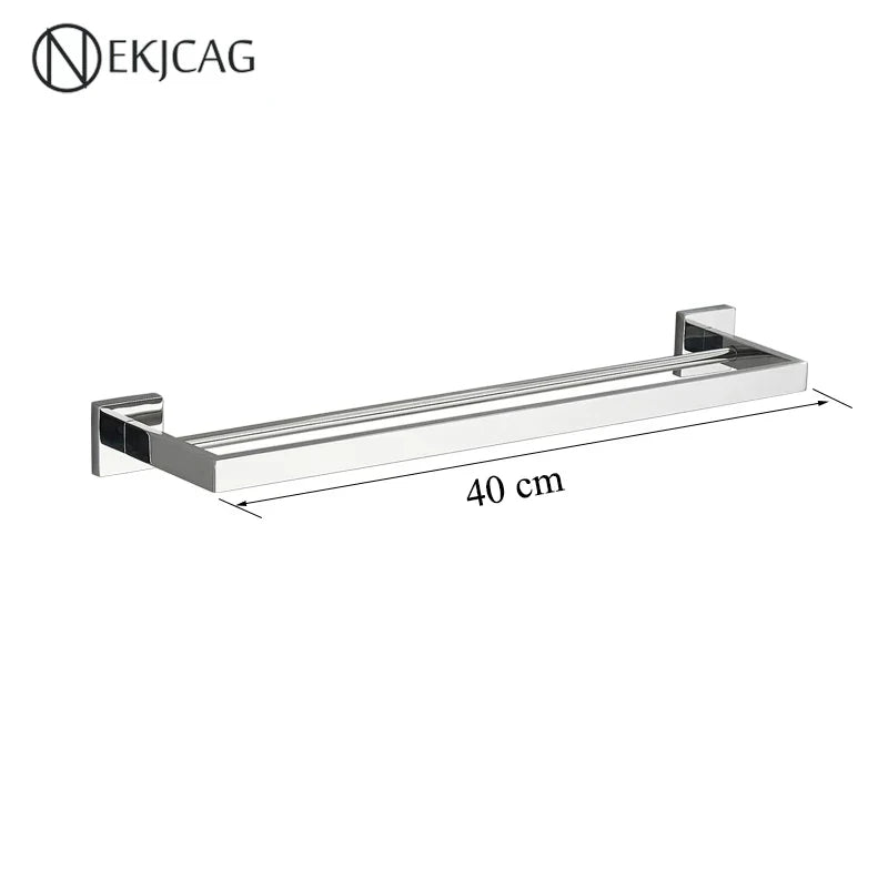 مجموعة حمام ديكوربايتس™ السوداء: حامل مناشف، حامل ورق، قضيب ذهبي، خطاف رداء - إكسسوارات من الفولاذ المقاوم للصدأ