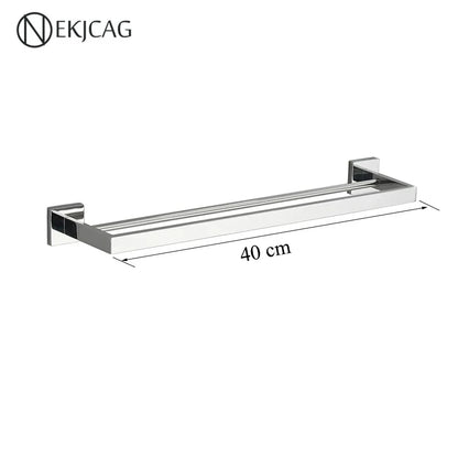 مجموعة حمام ديكوربايتس™ السوداء: حامل مناشف، حامل ورق، قضيب ذهبي، خطاف رداء - إكسسوارات من الفولاذ المقاوم للصدأ