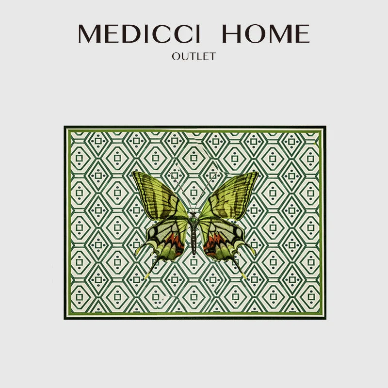 DecorBites™ Butterfly Print Placemat: Pomegranate Floral Design, Non-Slip Dining Table Mats