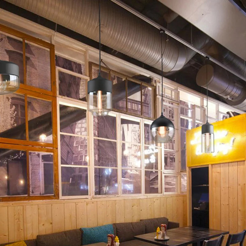 ثريا ديكوربايتس™ الزجاجية السوداء: ثريا نورديك عصرية لغرفة الطعام والمطبخ وغرفة النوم والمطعم