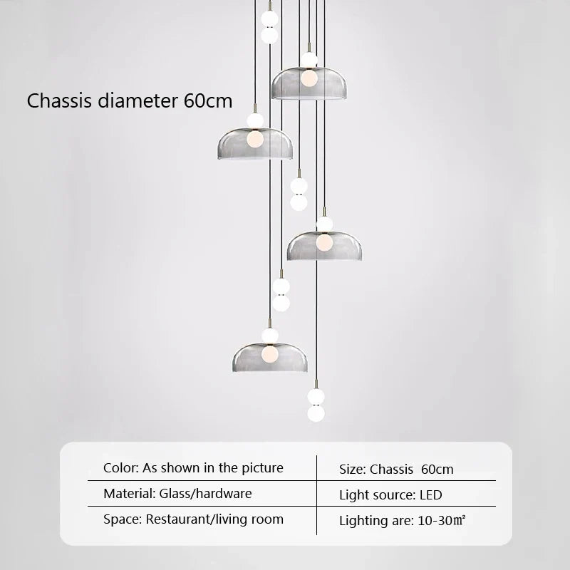 DecorBites™ Glass Ball Pendant Light: Modern Decor for Duplex Stairwells, Living Room, Bedroom