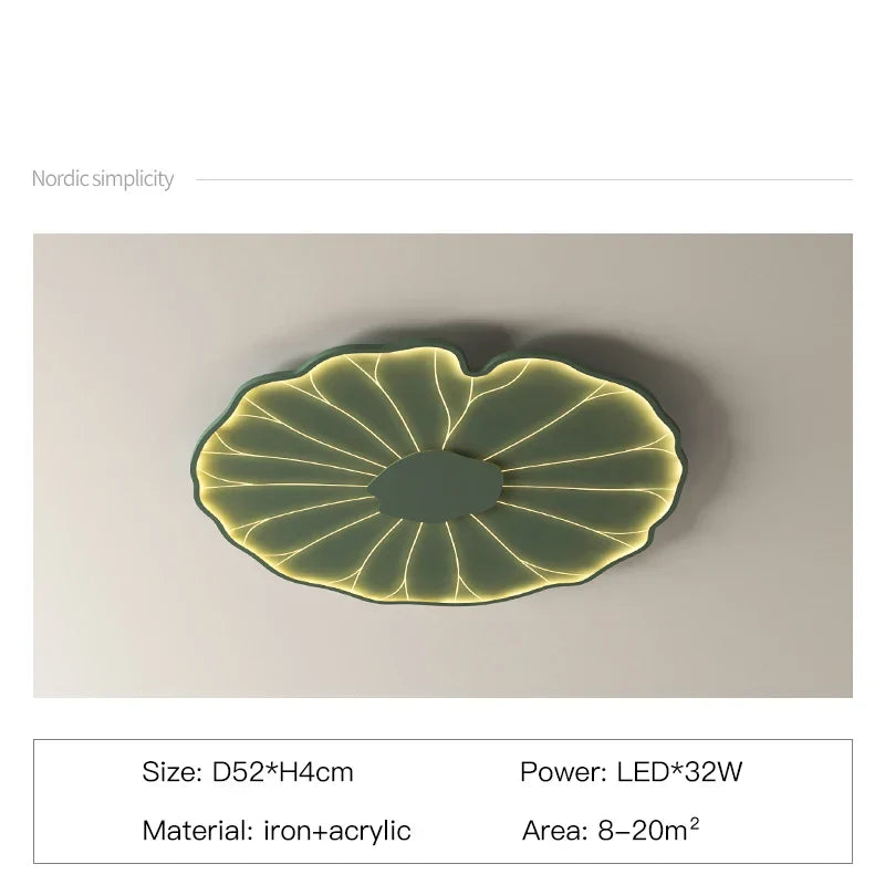 DecorBites™ Lotus Leaf Design LED Ceiling Lamp: Smart Chandelier Light for Home Décor