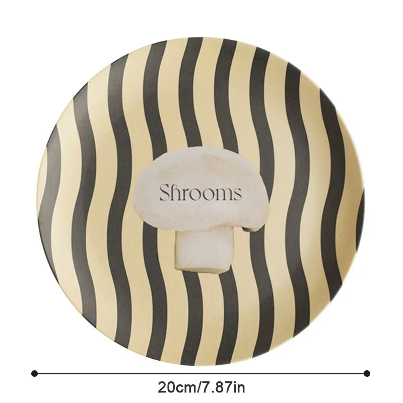 DecorBites™ Korean Style Round Bamboo Fiber Dining Plate for Desserts, Fruits, and Cakes