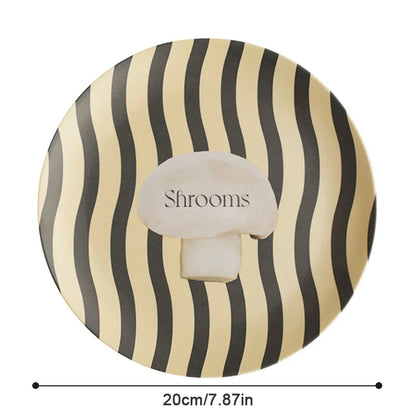 DecorBites™ Korean Style Round Bamboo Fiber Dining Plate for Desserts, Fruits, and Cakes