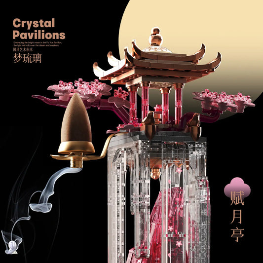 Adorno de cristal DecorBites™ Dream Glass Fu Yue Pavilion: Decoración de interior de estilo antiguo para ocasiones especiales