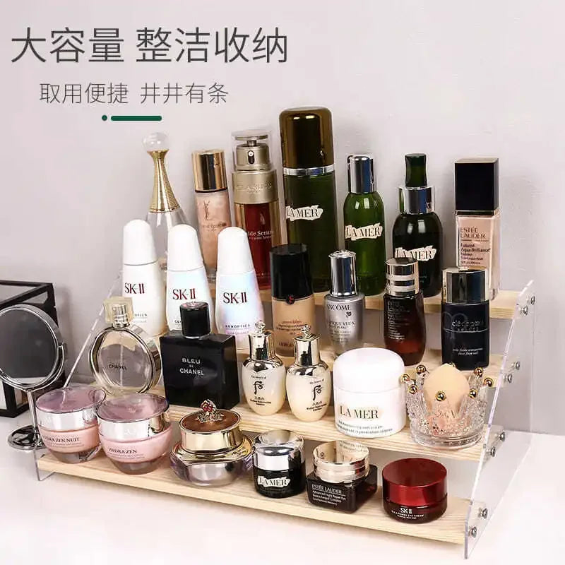 حامل عرض منظم مستحضرات التجميل الأكريليكي DecorBites™ - حامل مستحضرات تجميل شفاف مكون من 5 طبقات