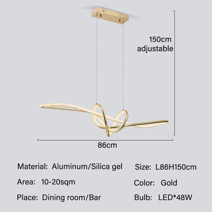 DecorBites™ Gold LED Chandeliers: Modern Kitchen & Restaurant Lighting Fixtures