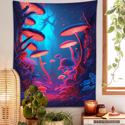 Decobites Psychedelic Mushrooms Tapestry Wall Hanging for Colorful Home Decor