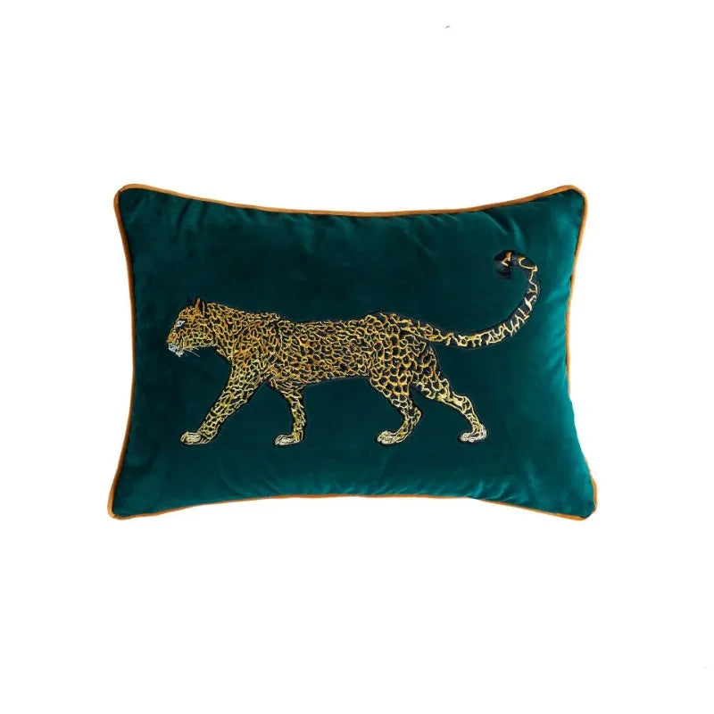 DecorBites™ Leopard Embroidered Decorative Pillowcase