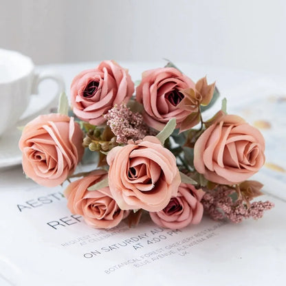 باقة زهور الفاوانيا الوردية الحريرية من DecorBites™، 8 رؤوس، بطول 30 سم، لتزيين جدار الزهور في حفل الزفاف