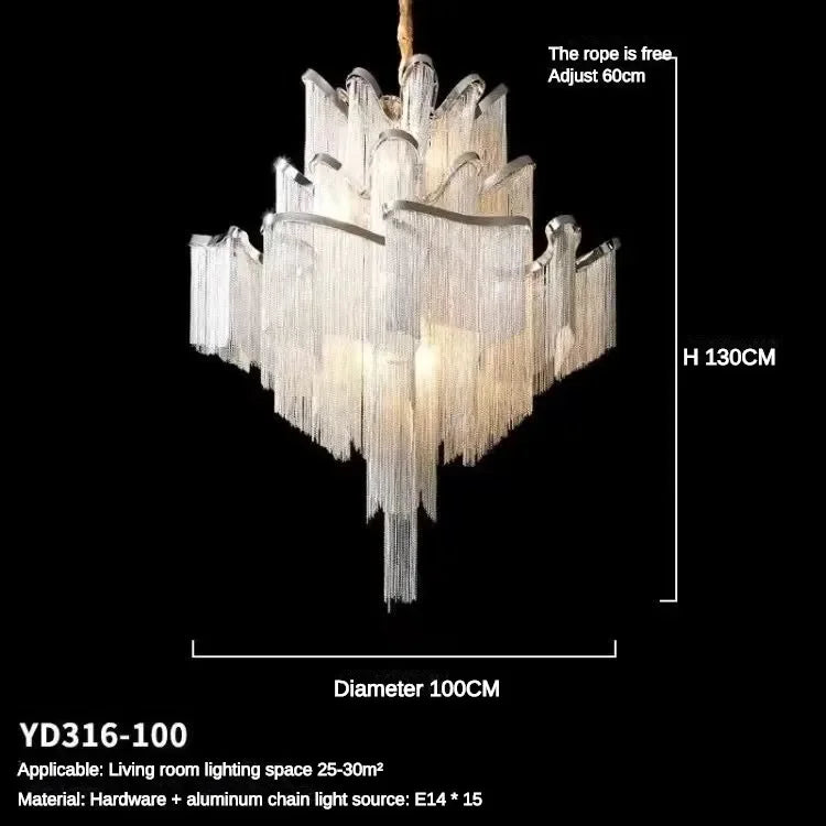 Lámpara de techo de borlas de flores LED™ Decorbites para sala de estar, escalera - Luz colgante elegante para villa